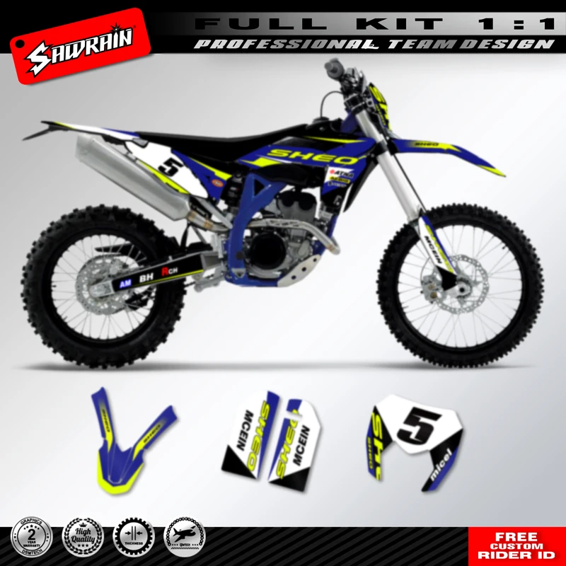 

Наклейка на мотоцикл Sawrain, набор наклеек с графикой команды для SHERCO SE250 300 2012 2013 2014 2015 2016