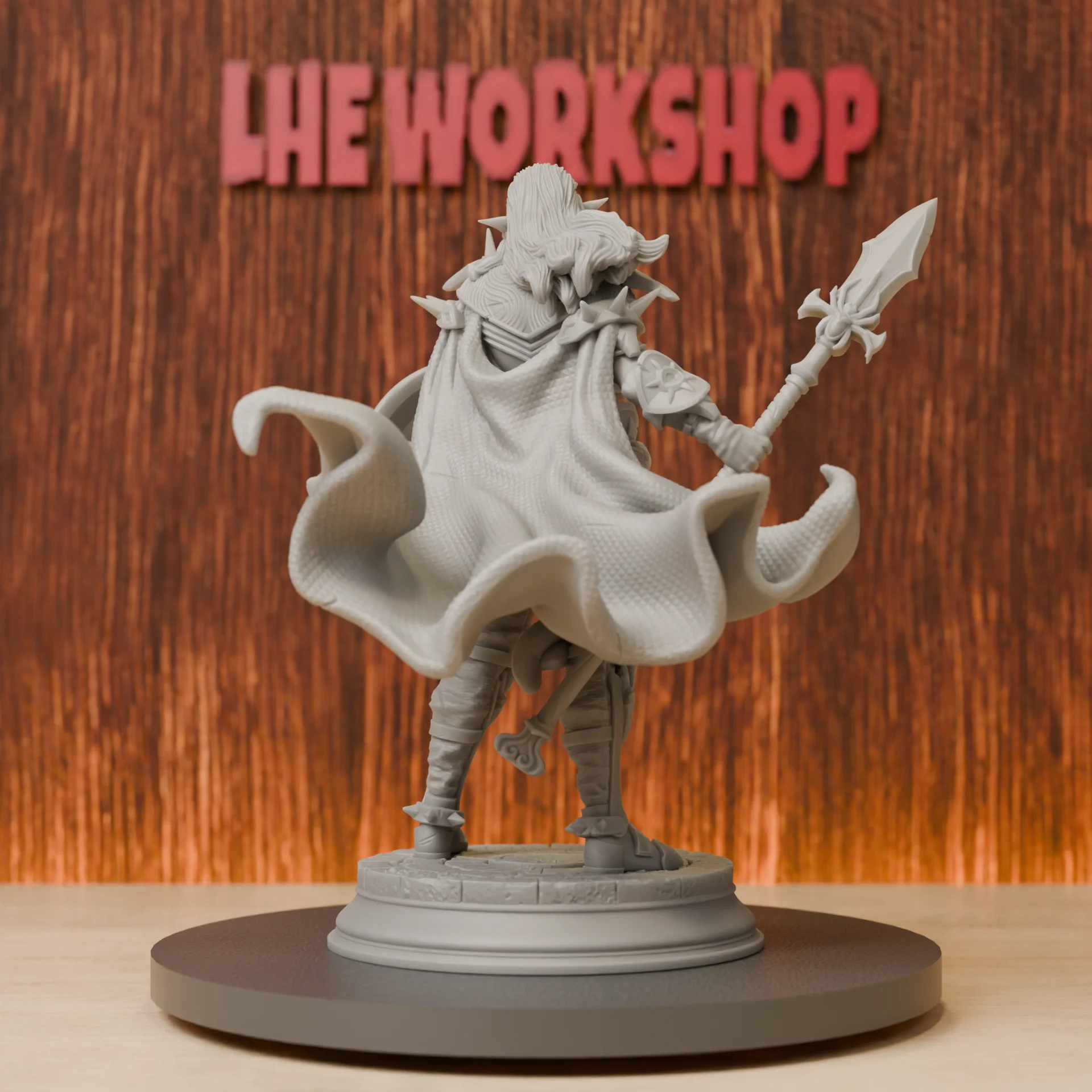 Female Drow Warriors with Spear Shield Miniatures | 28mm-75mm | Resin 3D Printed DND Pathfinder Mini | Unpainted Grey