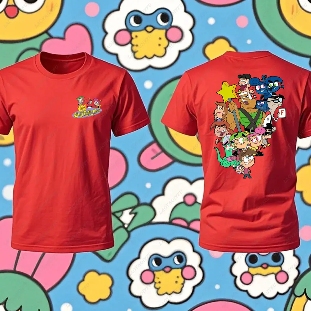 

Cartoon Shirt The Fairly OddParents Tshirt Men Women Fun Couple Shirt Anime Graphic Women's Top Casual Short Sleeve Men Clothing