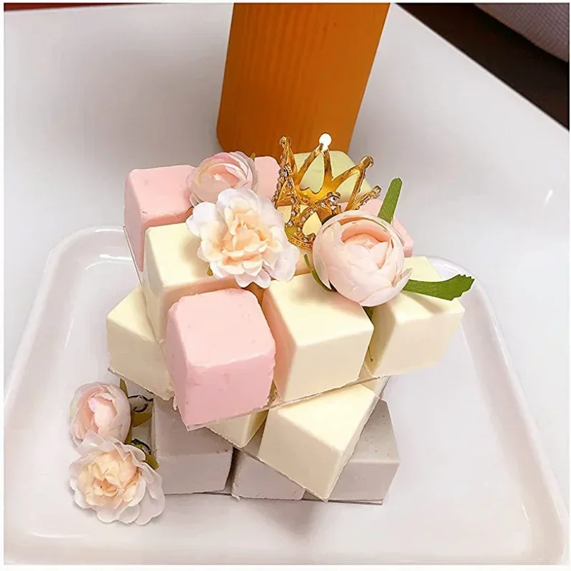 مربع موس كعكة قالب من السيليكون ثلاثية الأبعاد الحلوى الفرنسية هلام فندان الجبن الشوكولاته بودنغ صينية المعجنات أدوات الديكور #4