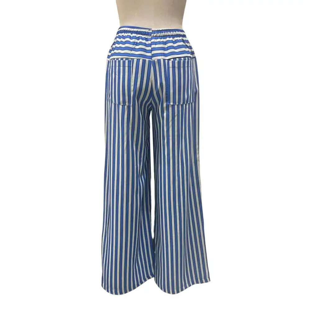 

Женские повседневные повседневные брюки в полоску с принтом, свободные широкие брюки, летние уличные брюки, новинка 2024, осень