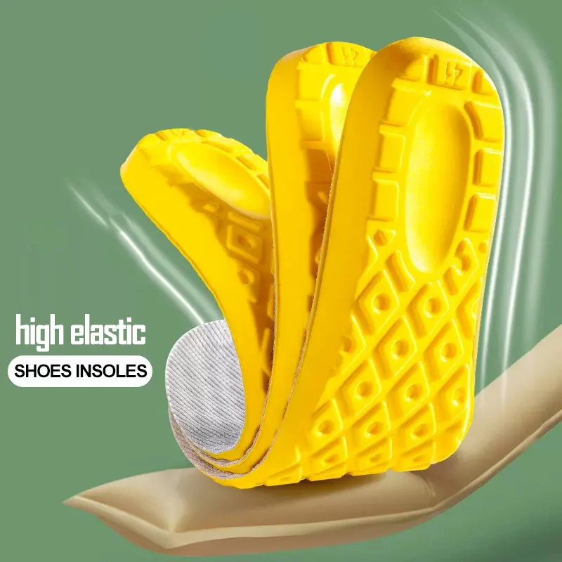 Semelles intérieures en mousse à mémoire de forme pour chaussures, unisexe, en latex, sport, haute élasticité, désodorisation, soins des pieds,