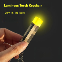 1/10pcs Mini LED Light Keychain with USB Rechargeable Luminous Plastic Material Game Model Toy Pendant Anime Gamer Key Chain