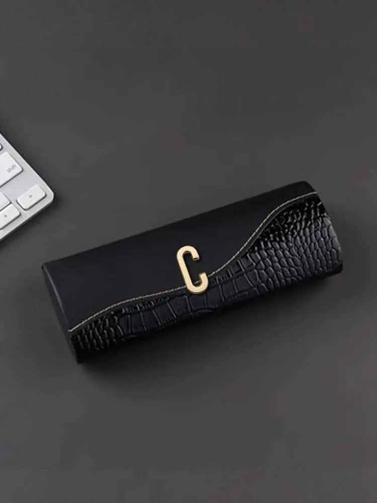 Customized Women's Portable Eyewear Cases Enhanced with Metal Frame Personalized Customer NameGem & Metal Inspired Alphabet Craf