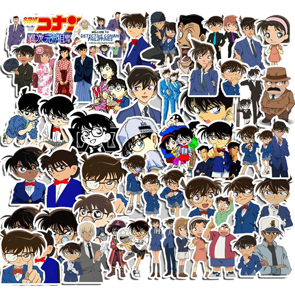 10/30/50pcs Anime Detective Conan Stickers Waterproof Cartoon Decals DIY Laptop Skateboard Phone Case Car Decoration Sticker Toy