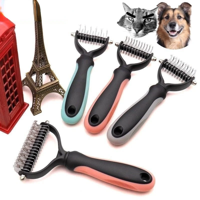 Essential, Gentle, and Durable Pet Grooming Brush Comb - Highly Effective Tool for Hair Removal on Dogs and Cats of All Breeds -