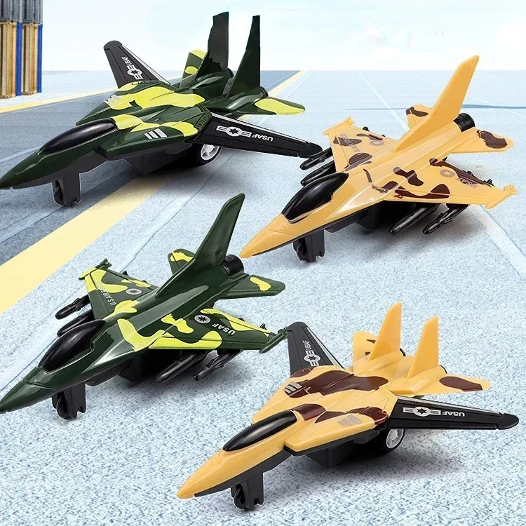 2024 Pull Back Airplane Gifts Children's Pull Back Fighter Jet Model Toy Boy Camouflage Military Aircraft Lifelike Warplane Kids