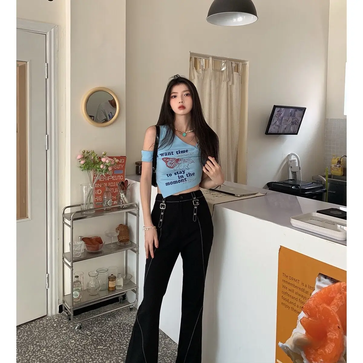 

Футболки с короткими рукавами, женские хлопковые футболки в корейском стиле, удобные, легкие, свободного покроя, модная эстетичная уличная одежда большого размера