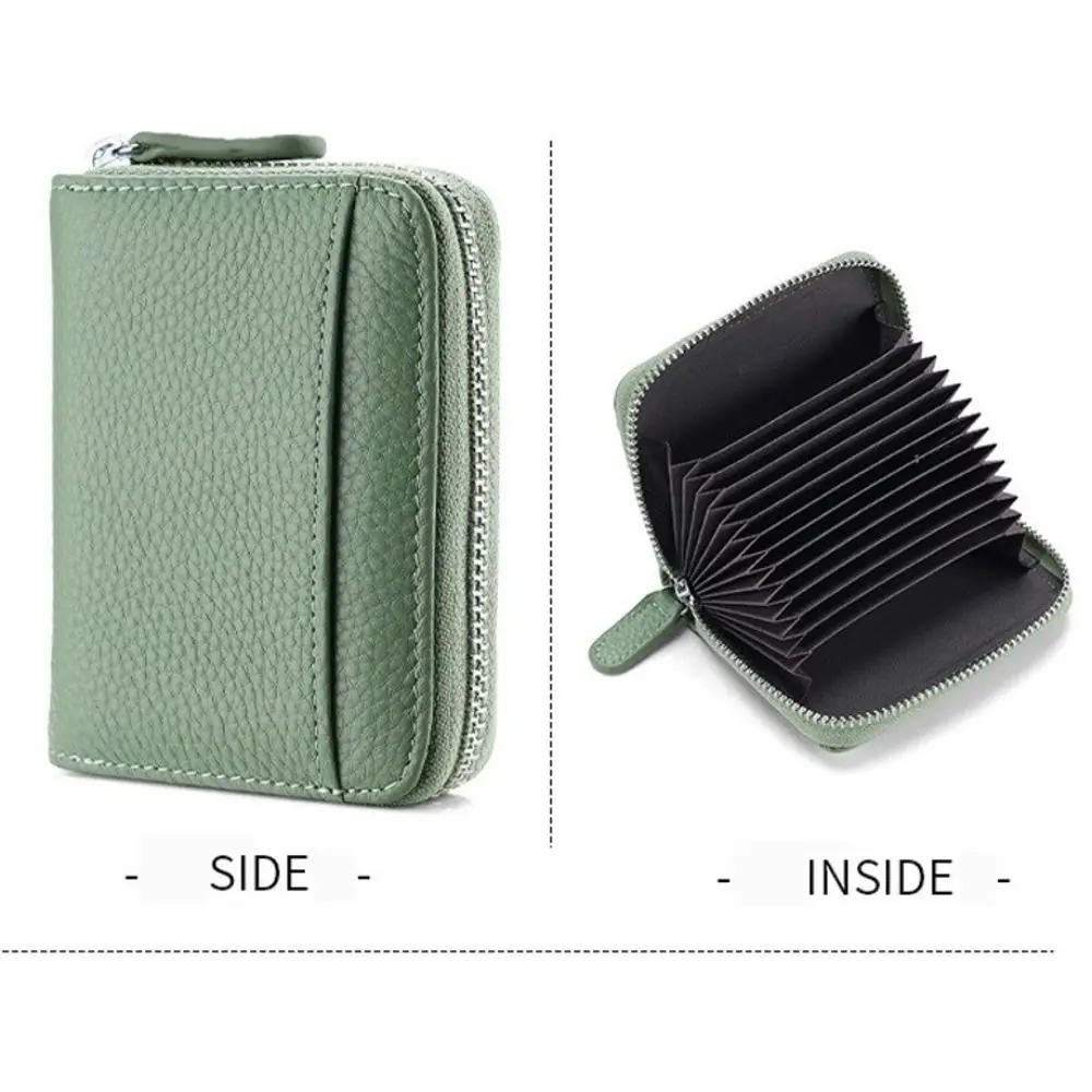 Top Layer Cow Leather Card Holder Genuine Leather Anti-Theft Technology Short Wallet RFID Protection Credit Card Holder