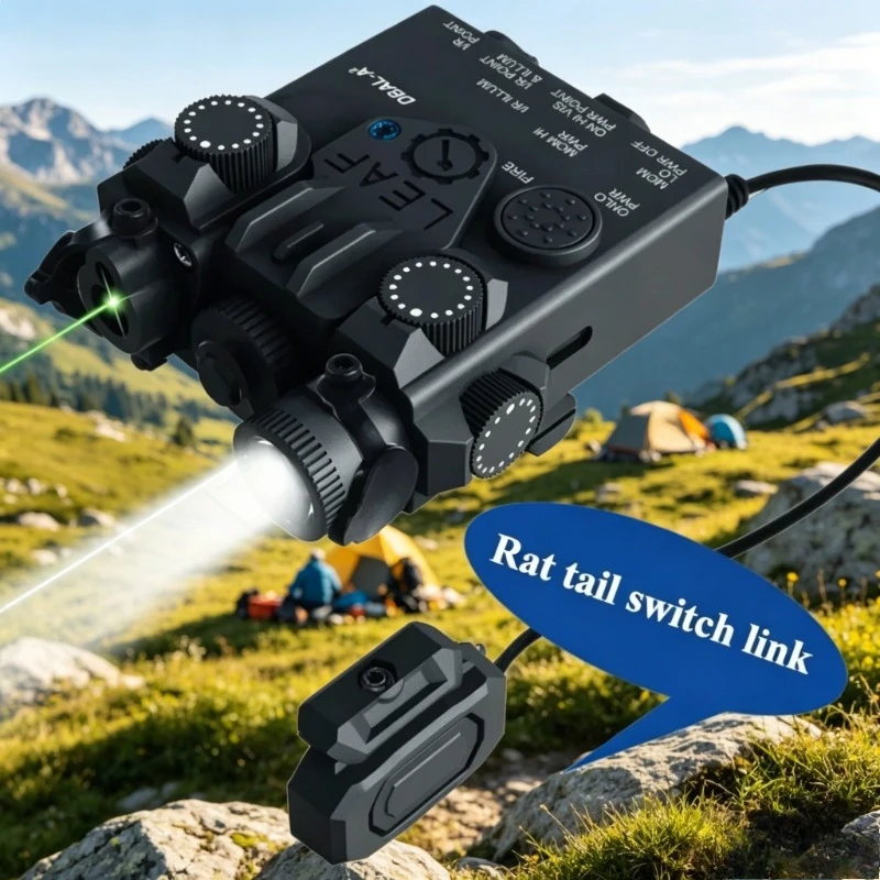 

2026 Hot DBAL-A2 Orange Green Laser & Pure LED Lamp Sight Pointer Fit 20mm Rail For Outdoor Play Toy Spare Part