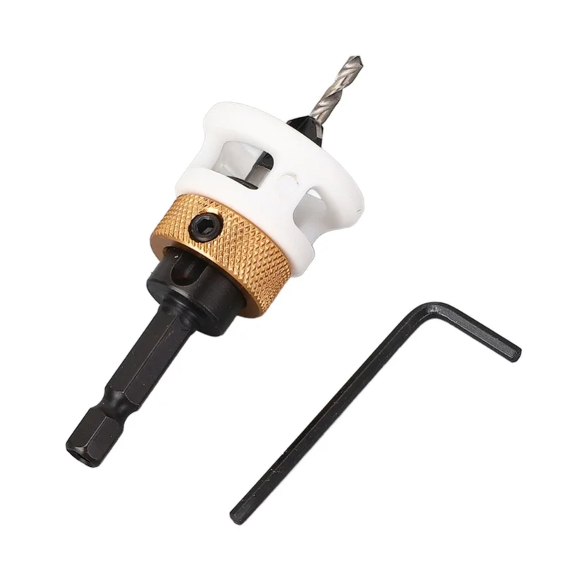 カウンターシンクドリルビット-32x8mm-4枚刃-1-4インチ六角シャンク-深さ調整可能-カウンターシンクドリルビット-ストップ付き