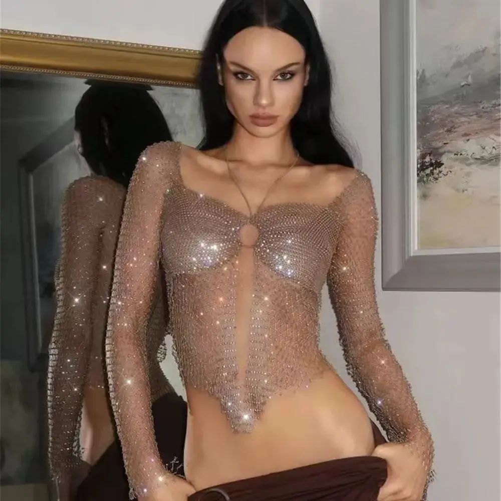 

Топ в европейском и американском стиле для музыкального фестиваля для женщин, летняя сексуальная горячая девушка в стиле пэчворк, ажурная майка на бретельках