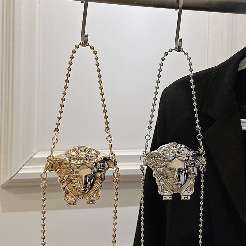 

Легкая роскошная элегантная минималистичная цепочка с металлической сумкой через плечо, стильный кошелек для женщин, повседневные прогулки