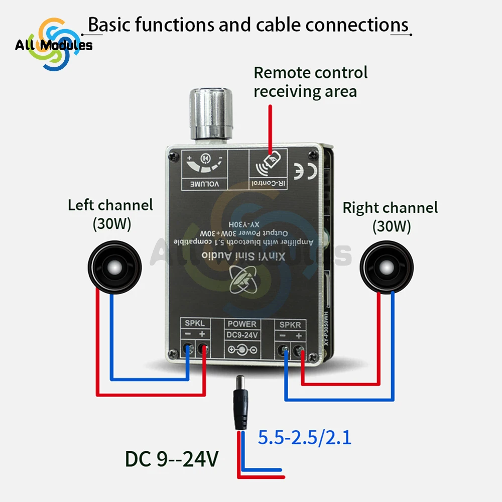 Módulo de placa amplificadora de potencia digital TPA3118 con control remoto, estéreo, bluetooth, 30W, 30W, grado HIFI, Y30H
