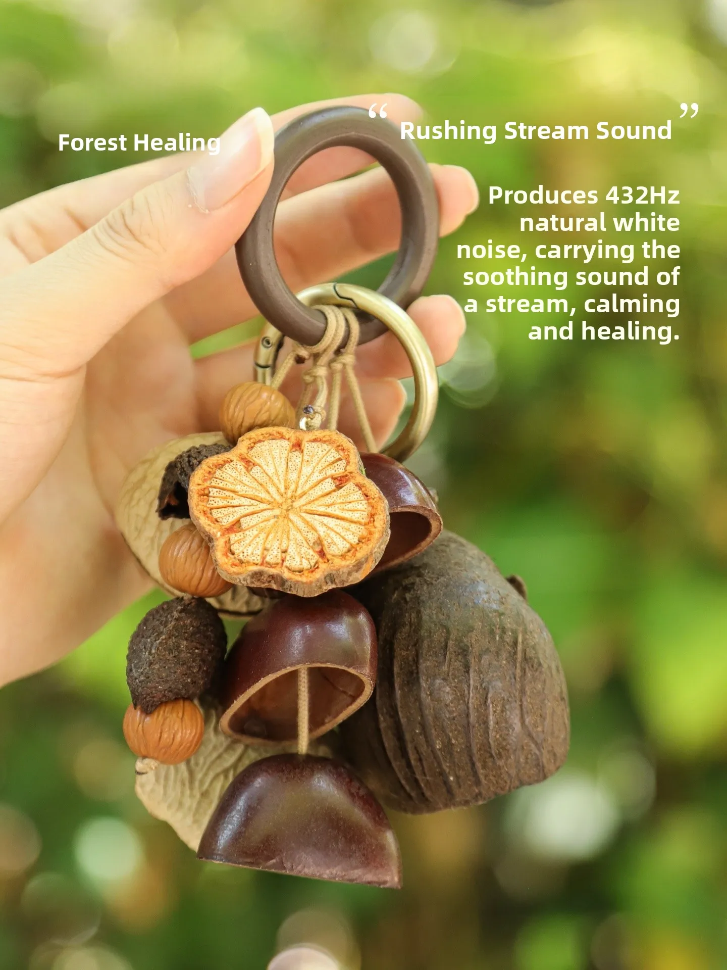 Mensuo Natural Fruit  Bag Charm Bell Birthday Gift Fun New Year Car Hanging Decoration Eco-friendly Fashion Accessory