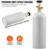 VEVOR 5 ปอนด์ CO2 ถังอลูมิเนียมแก๊สยี่ห้อใหม่ CO2 กระบอกสีเทาสเปรย์เคลือบ CO2 ถัง CGA320 วาล์ว