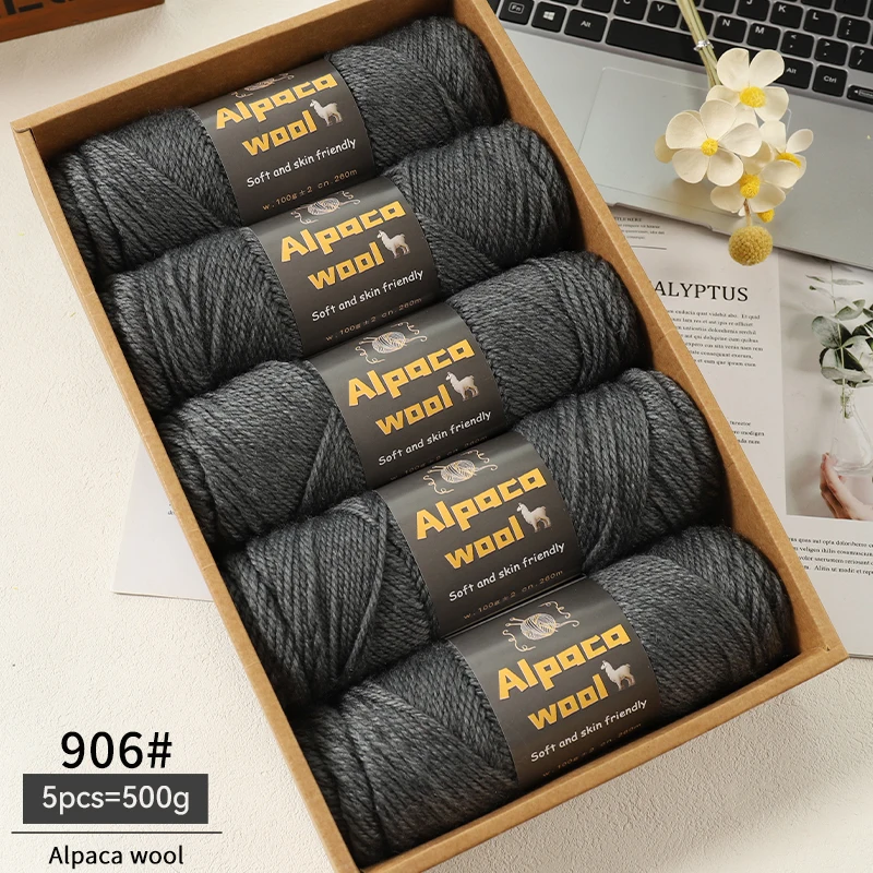 500g Alpacawol 245 dik breigaren Meerkleurig Herfst en winter Modieus cadeau voor mannen en vrouwen DIY breimateriaal Kit voor warme truien, jassen, sjaals, hoeden, handschoenen, beenwarmers,