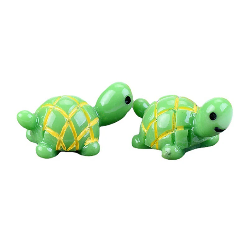 

2Pcs Home Decoration Mini Turtle Statue Micro Landscape Garden Miniature Turtle