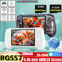ANBERNIC RG557 Retro Handheld Game Console Video Game Consoles 5.48'' AMOLED Screen Android 14 Dimensity 8300 512G PSP PS2 Game