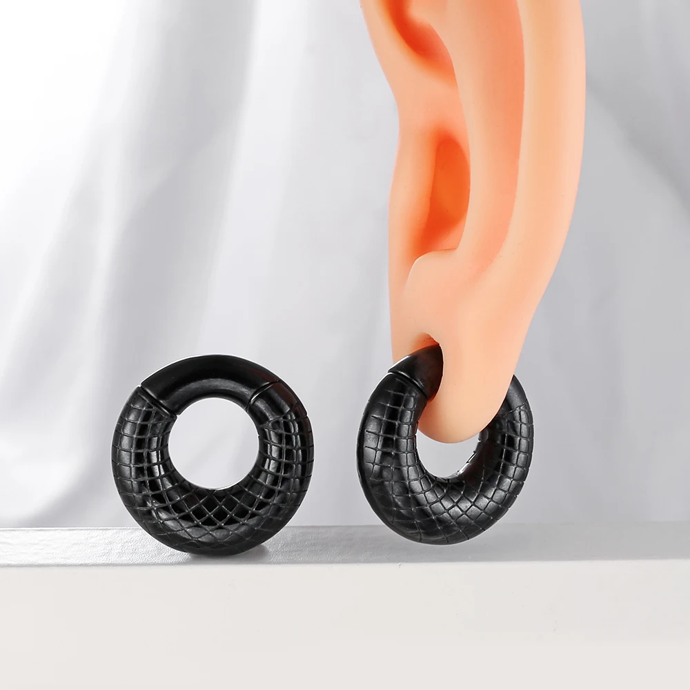 Giga 6mm Ear Hoop Stretcher Weights for Stretched Ears, 2g Stainless Steel 316L Ear Plugs Hanger Expander Body Piercing Jewelry
