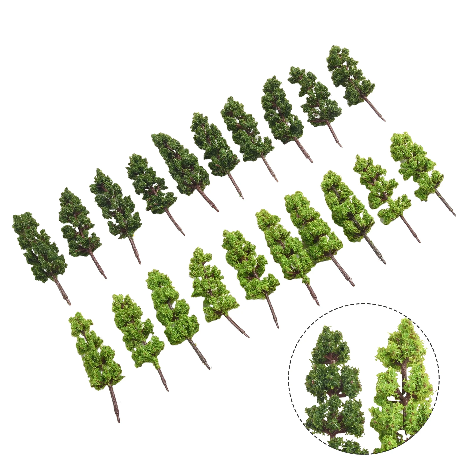 Fake Trees Model Trees 20Pcs Ornament Railroad Railway Scenery Artificial Street DIY Supplies Decor Yard Diorama