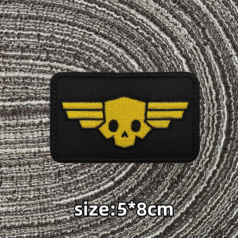 HellDivers Morale Badge Patch Hook&Loop Orbital Review Bomb Tactical Military Backpack Sticker 380MM HE Barrage Armband Emblem