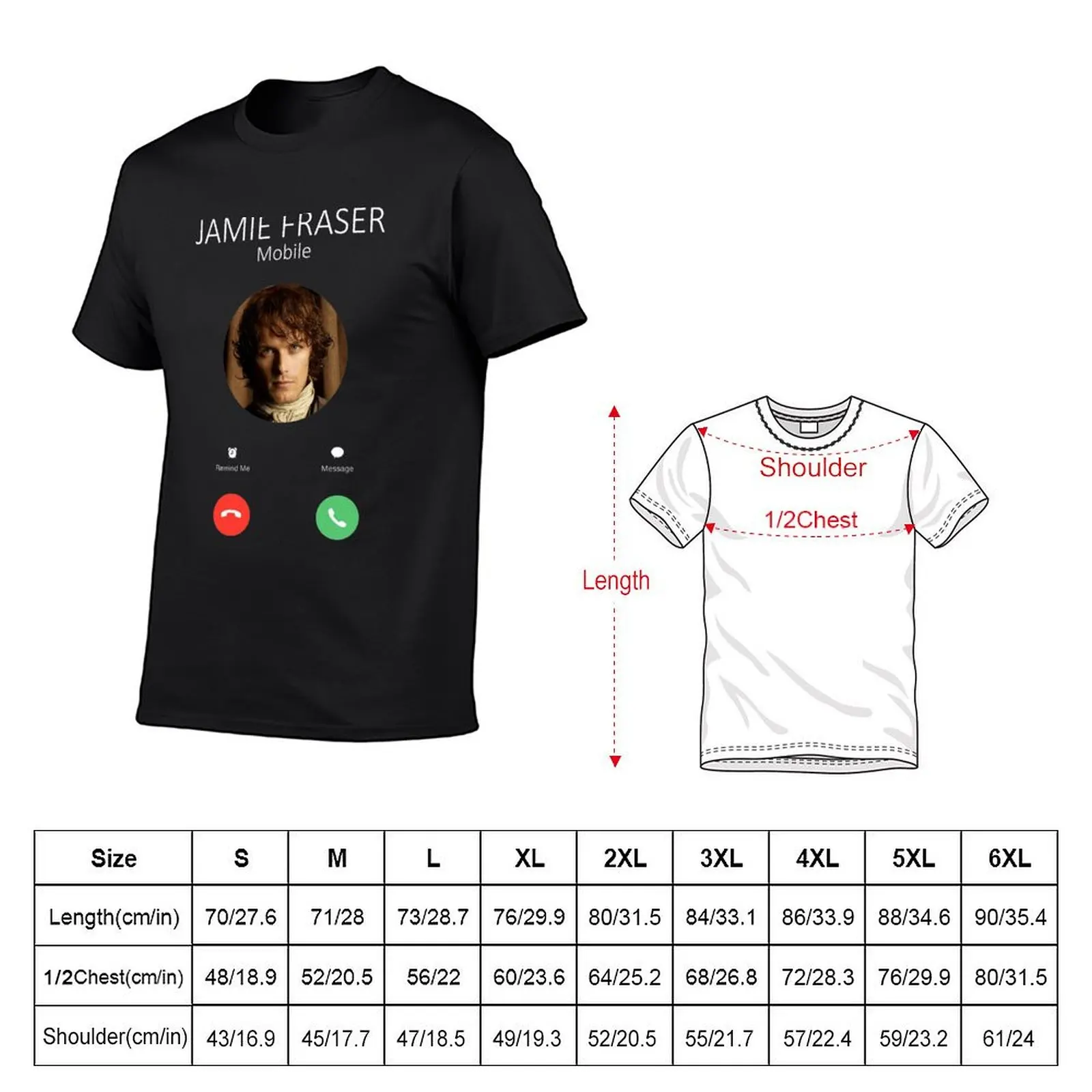 Jamie Fraser Calling T-Shirt baggy shirts anime tshirt tee shirts for men