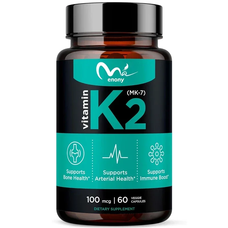 

Vitamin K2 MK7 100mcg vegan [60 capsules] 100 micrograms natto supplement for bone health and immune enhancement