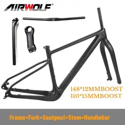 Airwolf  29er XC Hardtail Carbon MTB Frame 12x148mm Boost Mountain Bike Carbon Frameset With Fork stem seat post handlebar