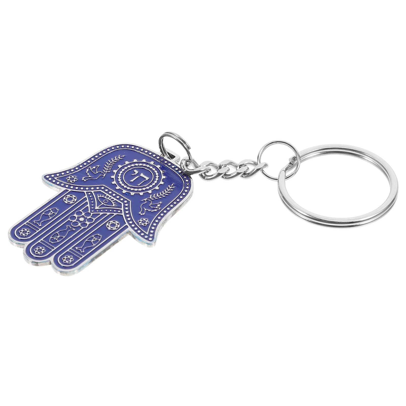 

Hebrew Hand Keychain Charm Blue Decorative Pendant for Women Bag Car Unique Gift Key Ring Handmade Accessories