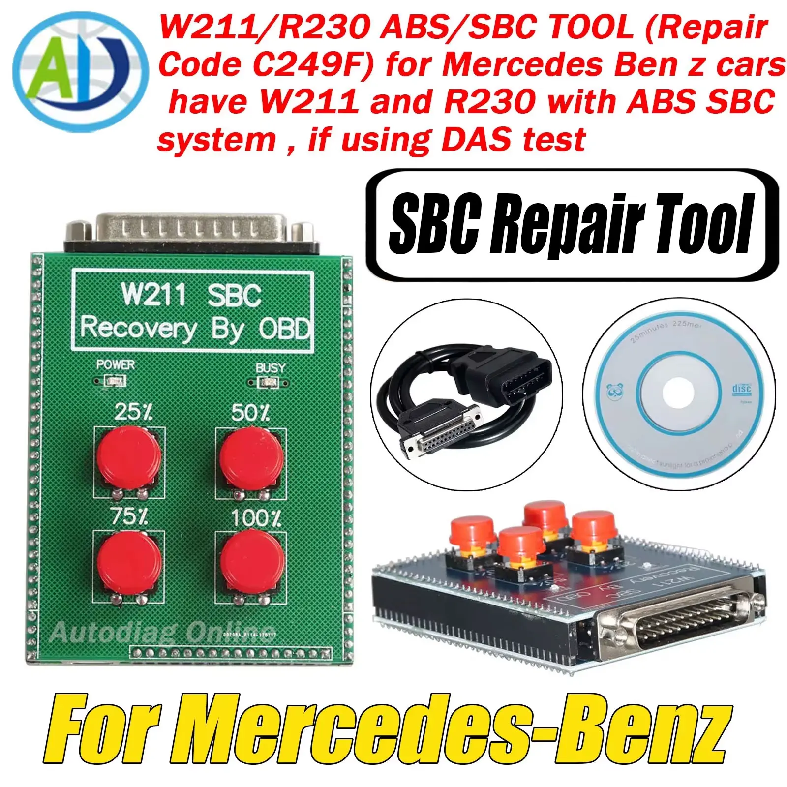 

SBC Repair Tool For Mercedes Benz OBD2 Reocvery Tool C249F SBC ABS W211 R230 Recovery by OBD Directly W211 SBC Reset For Benz