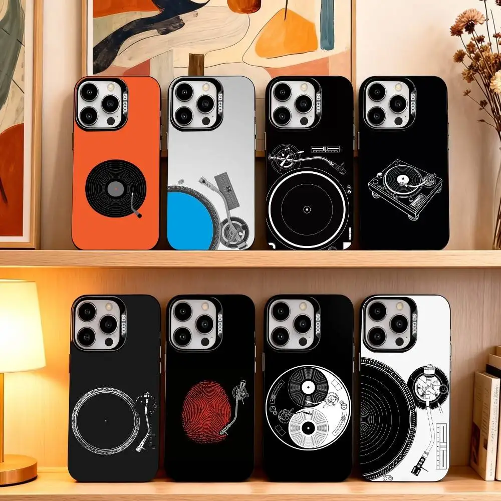 

T-Technics Turntables DJ Phone Case For iPhone17,16,15,14,13,12,11 Plus,Pro Max Black Candy silver phone case