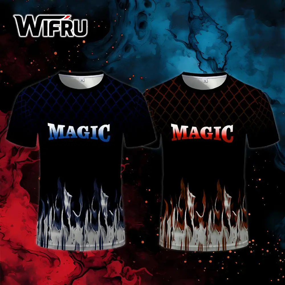 

MAGIC Flame 3D Printed T-shirt WIFRU New Outdoor Sports Quick-drying Jerseys Men And Women Street Cool Casual Round Neck Tops