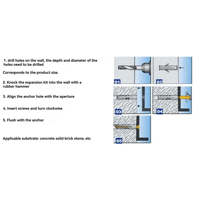 

A48I 100 шт. пластиковая расширительная трубка с винтами, крепежные детали для настенной заглушки, простой длинный клеевой заглушка, расширительный болт