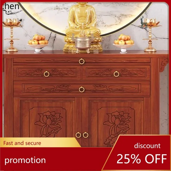 CZ Standing Cabinet God of Wealth Altar Home Incense Table Guan Gong Guanyin Bodhisattva Worship Offering Table