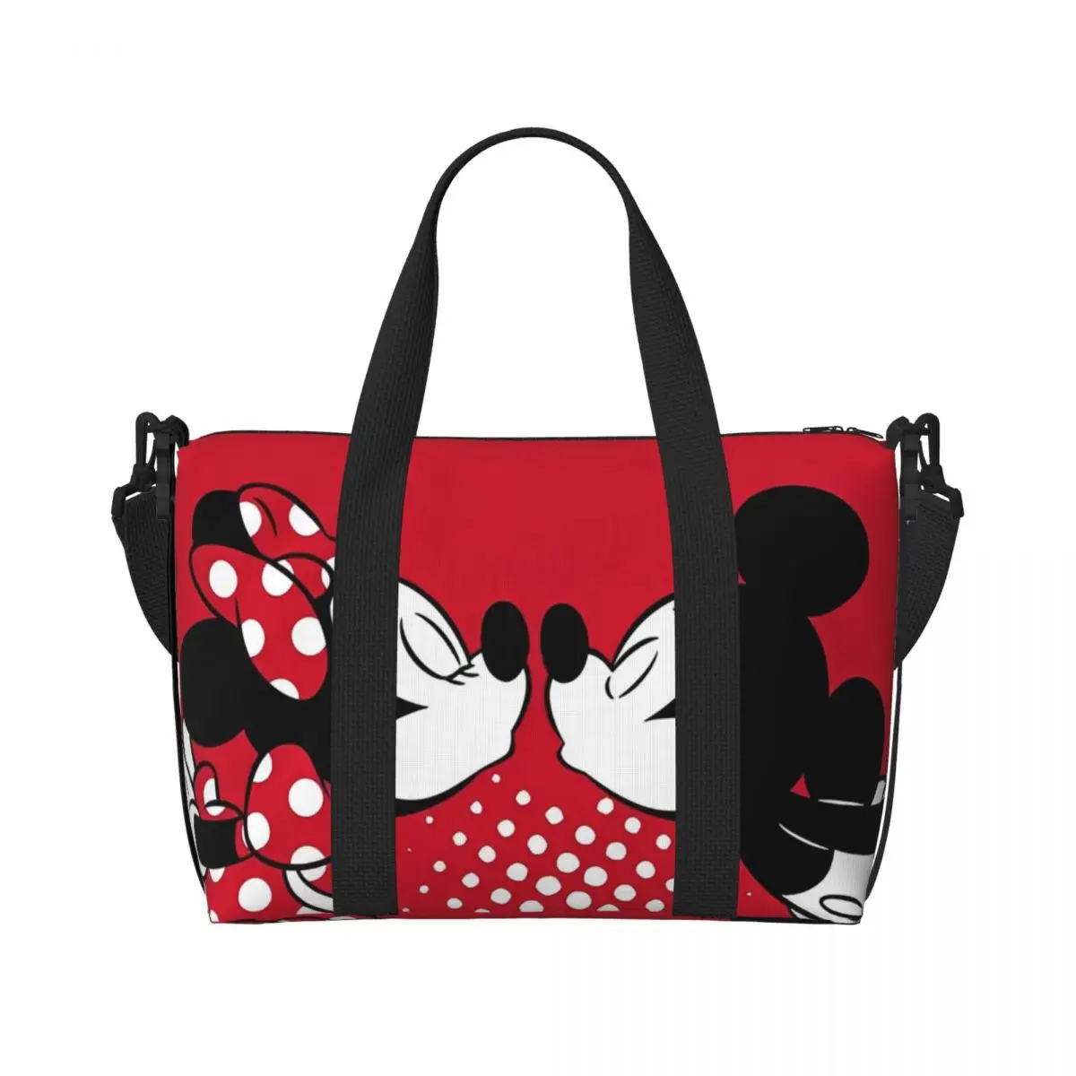 

Women Mickey Mouse Minnie Hand Bags Sandproof Tote Bag HandBag with Zipper for Gym Grocery Travel