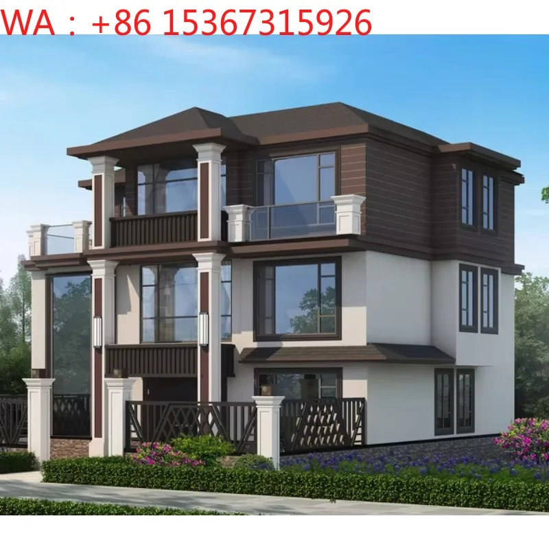 Asian Design Light Steel Prefabricated Villa Kit For Rural Self Built House Construction