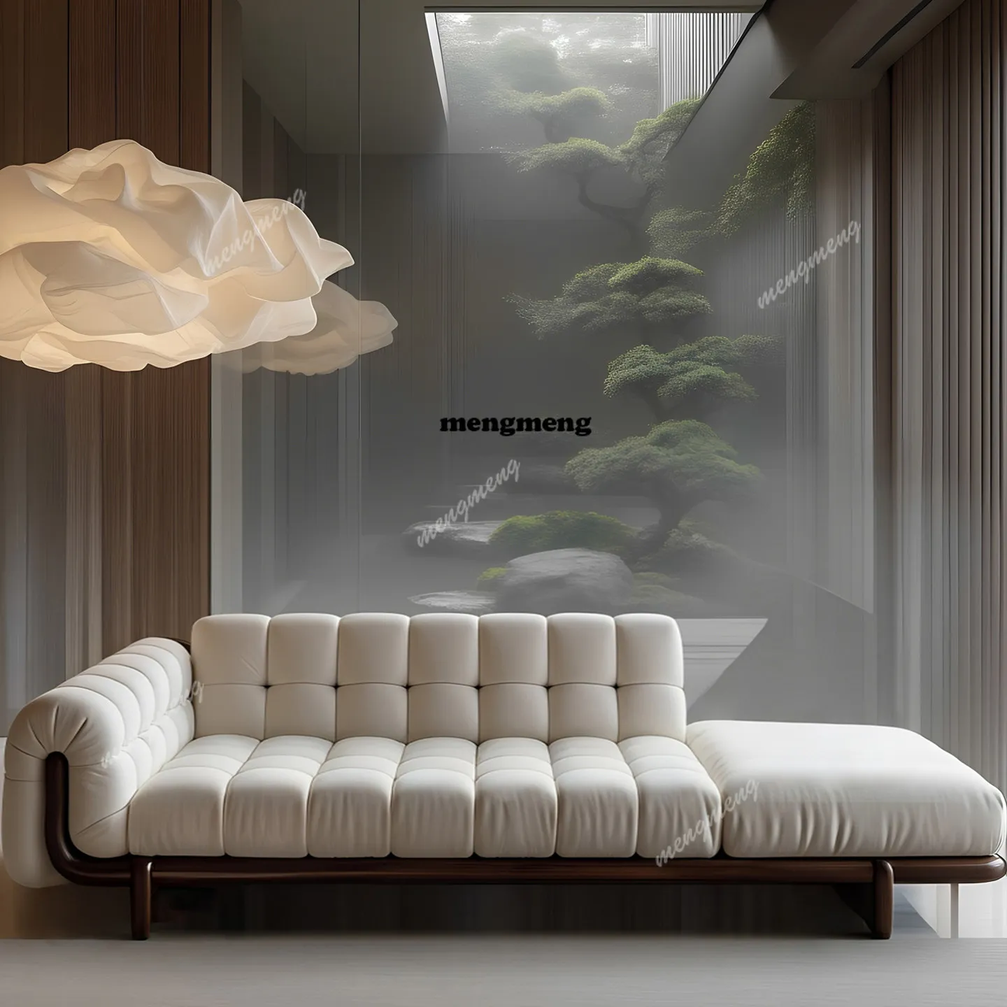 Solid wood inline sofa living room custom medieval style black walnut concubine three-position Song aesthetics