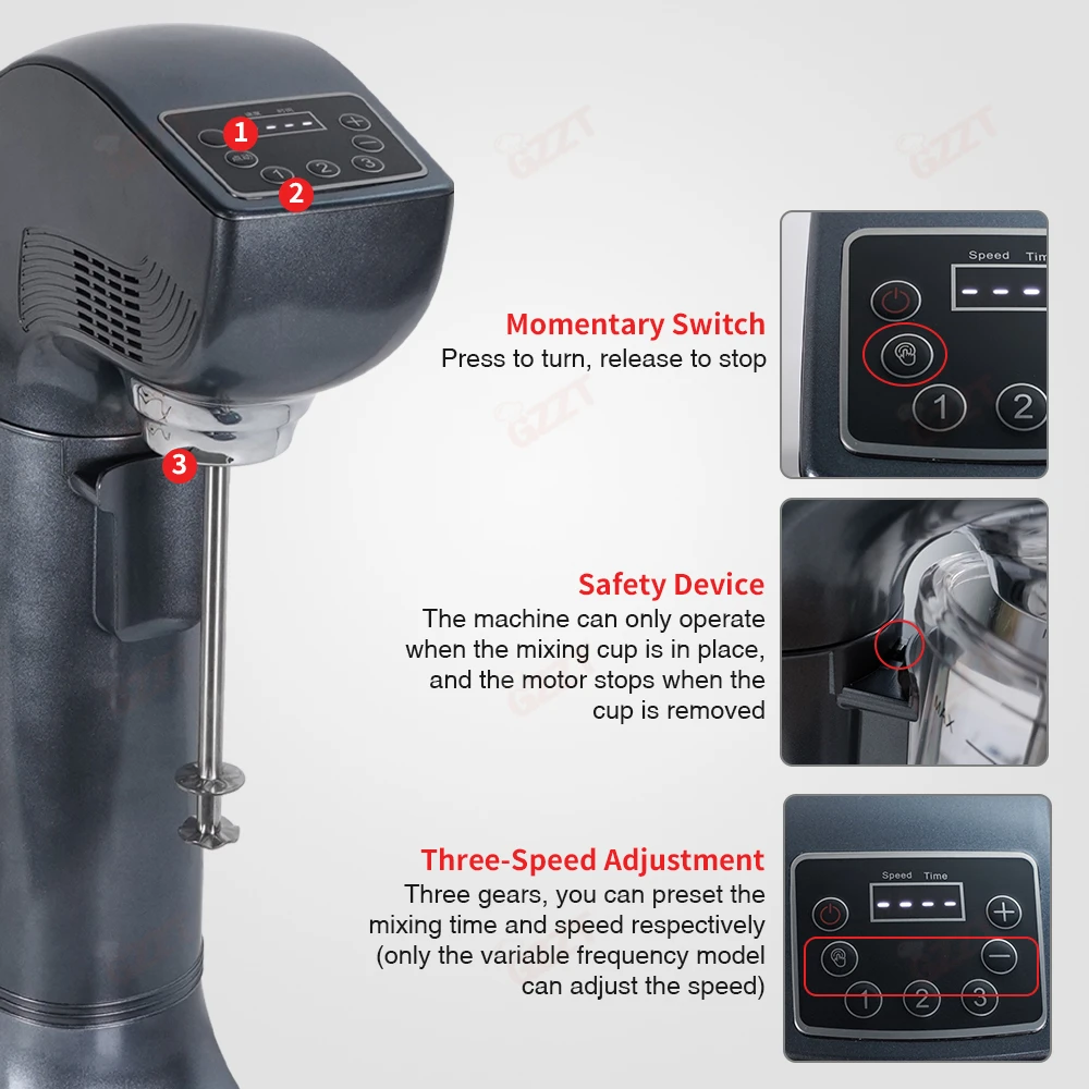 آلة هز الحليب الكهربائية التجارية متعددة الوظائف خلاط من الفولاذ المقاوم للصدأ برأس واحد صانع فلوري الآيس كريم البلاستيك #2