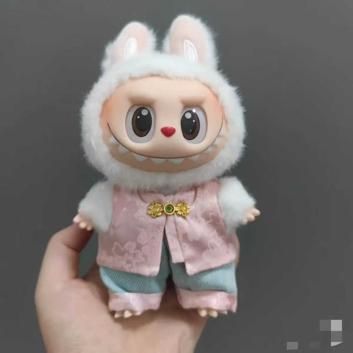 Para 17cm labubu roupas estilo antigo chinês tang terno roupa labubu roupas boneca vestir-se conjunto kawaii roupas diy acessórios