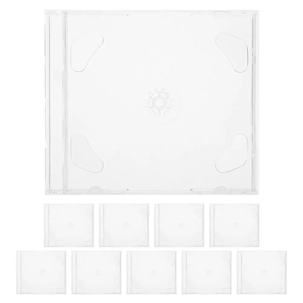 

Clear CD Cases 10 Pcs Portable Reusable Organizer Holder Transparent Disc Storage Boxes Safe Lightweight Travel Car Home