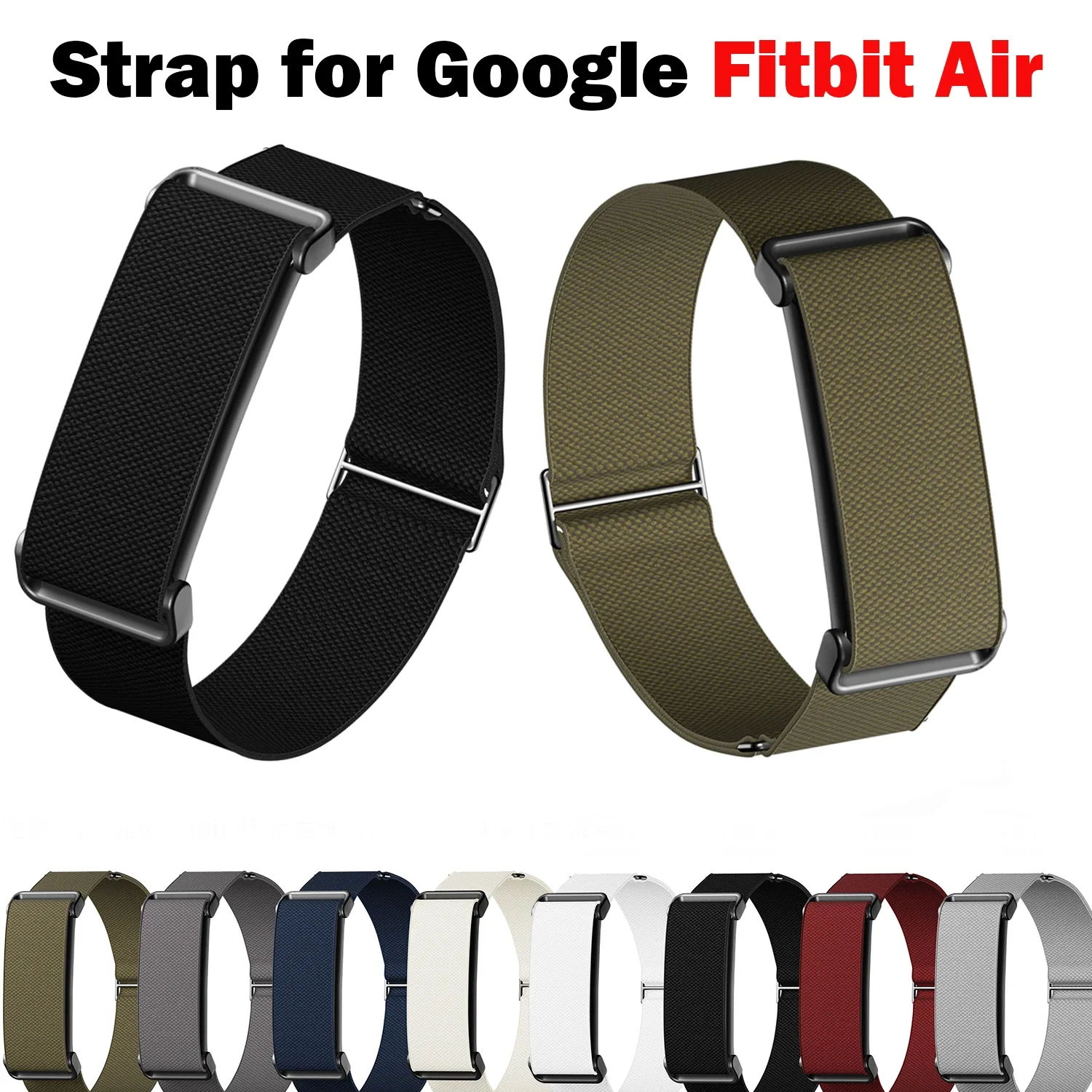 Metal Protective Case Nylon Strap for Google Fitbit Air Ultra-Slim Breathable Quick Release Replacement Wrist Band Fitbit Air