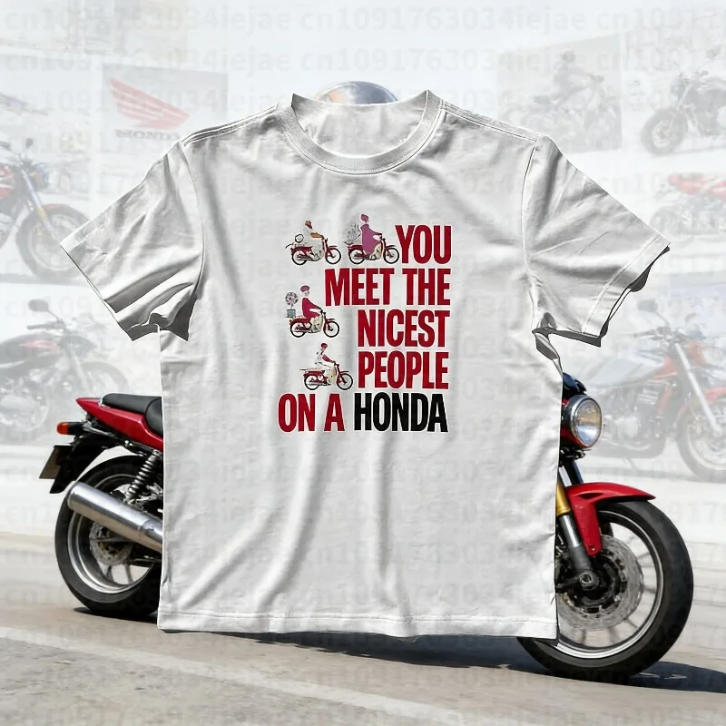 

2025-26 Summer Honda Fashion Moto Honda Graphic Work Clothes 100% Cotton Printed T-shirt Loose Casual Comfortable and Breathable