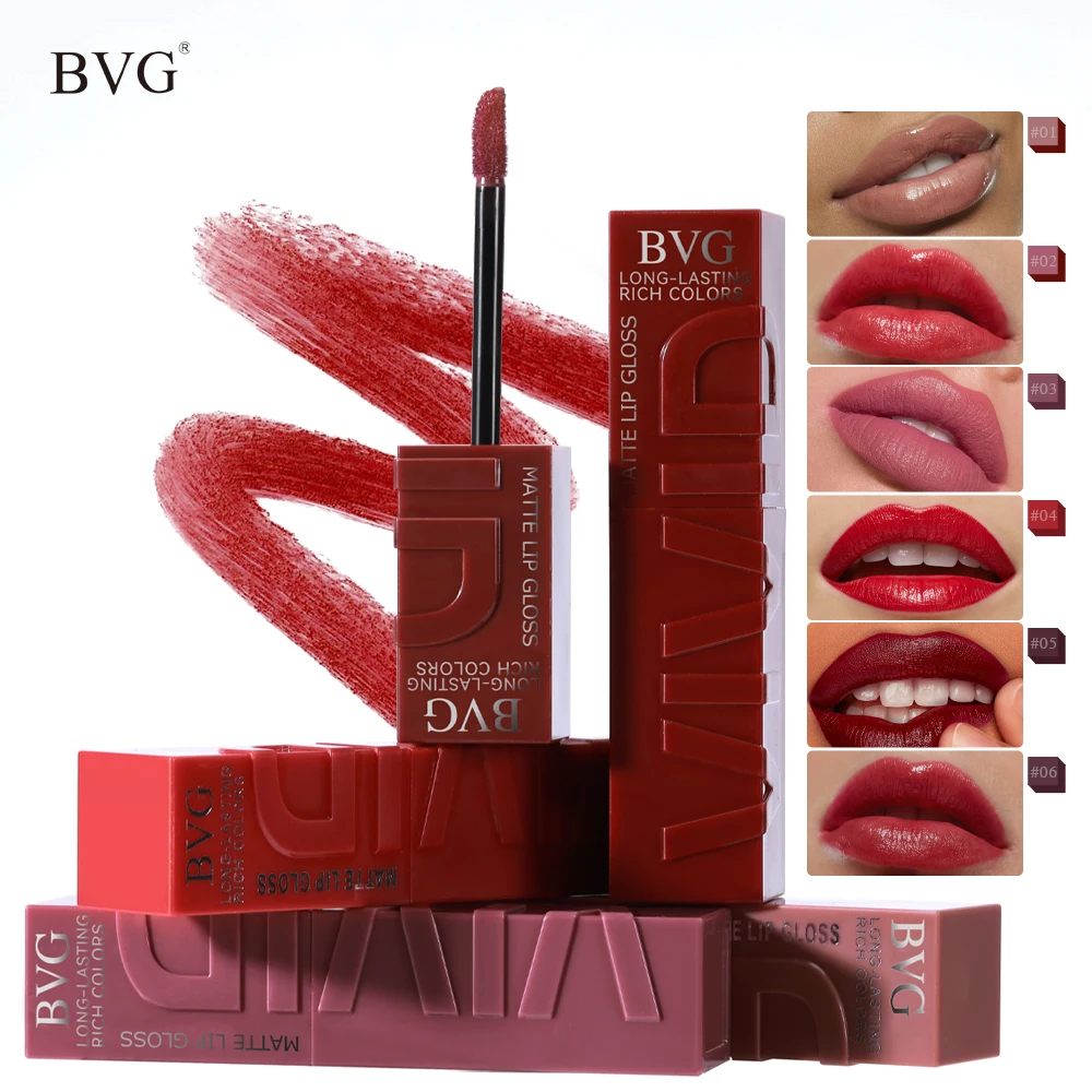 Multi-color matte lasting lip gloss lip gloss, non-greasy, non-fading, high-end warm colors, rich makeup liquid lipstick.