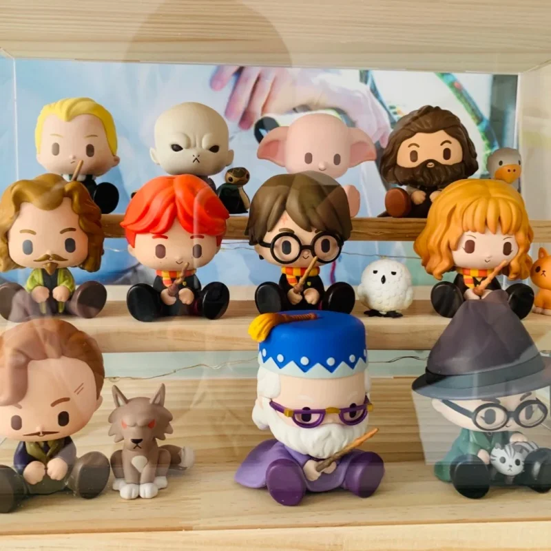 Harry Potter Anime Figurine Blind Box Hermi Draco Luna Ron Snape Dumbledore Action Figure Cute Keychain Toy Birthday Gift