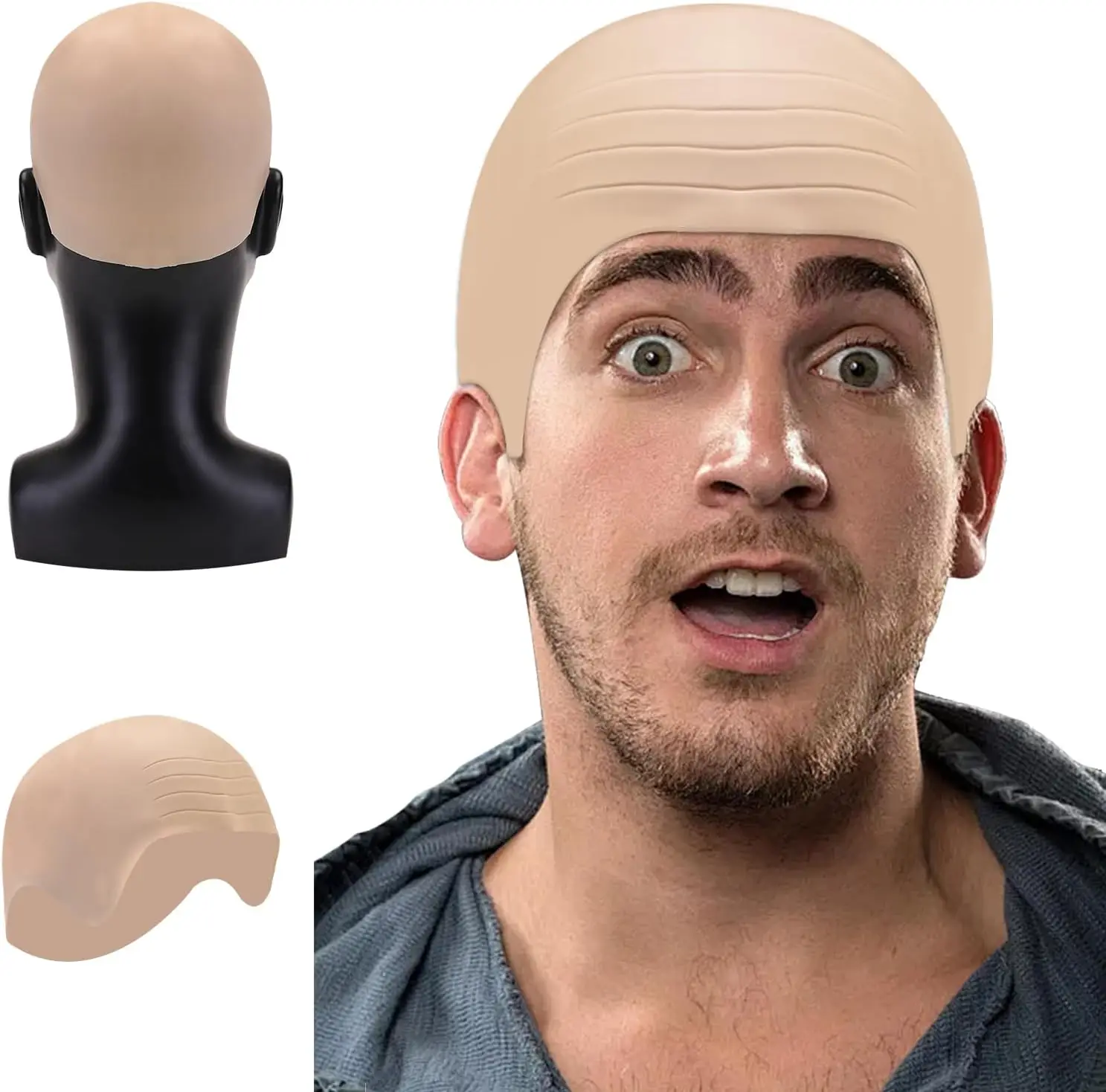 

Взрослые мужчины и женщины Хэллоуин вечеринка лысые шапки толстая лысая кожа голова череп парик нарядное платье косплей шляпа парики шиньоны для взрослых