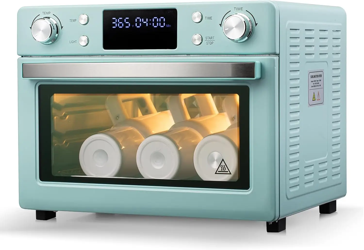 Large Capacity 25L Sublimation Convection Oven, 110V 1700W Blue Digital Display with LED Light, Includes Glove for Bulk Transfer