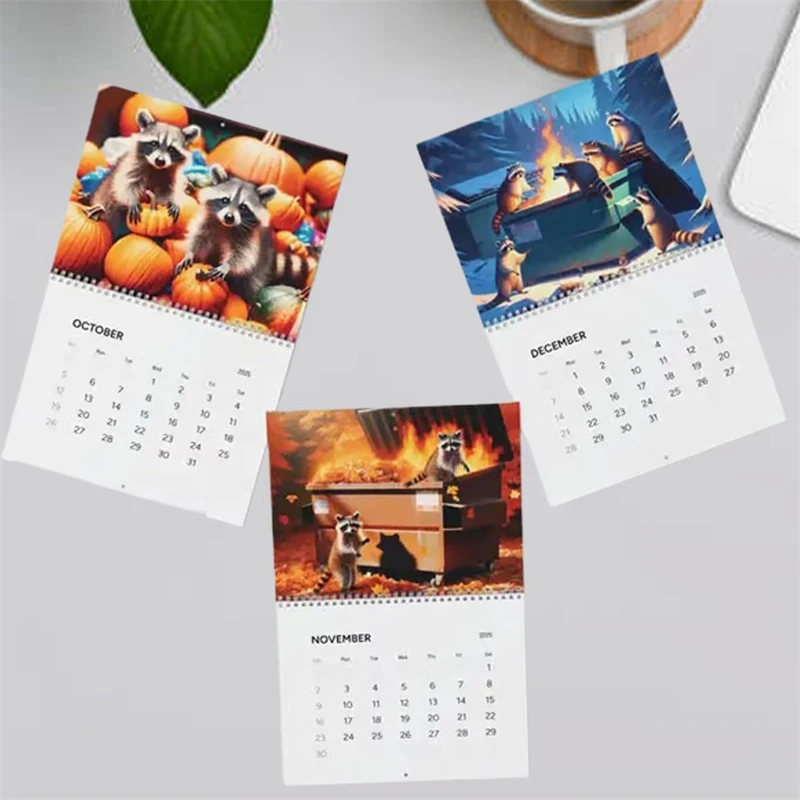 2025 Raccoon Dumpster Fire Calendar 2025 Dumpster Raccoon Wall Calendar Monthly Calendar Cute 12 Month Spiral Planner Calendar