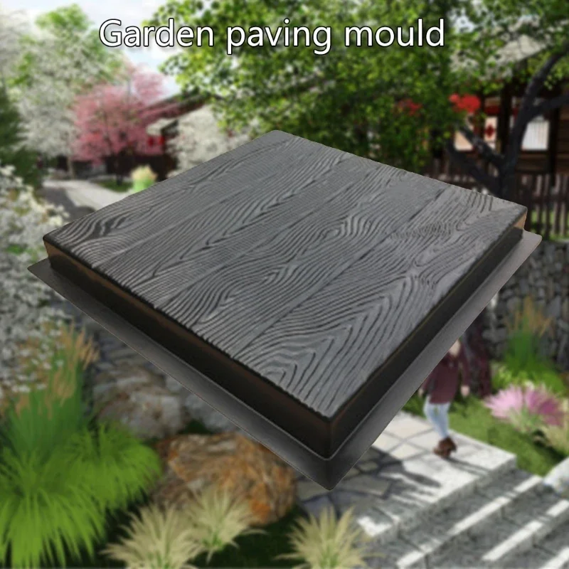 Imitation Wood Grain DIY Stepping Stone Mold for Path Maker Paving Cement Brick Mould