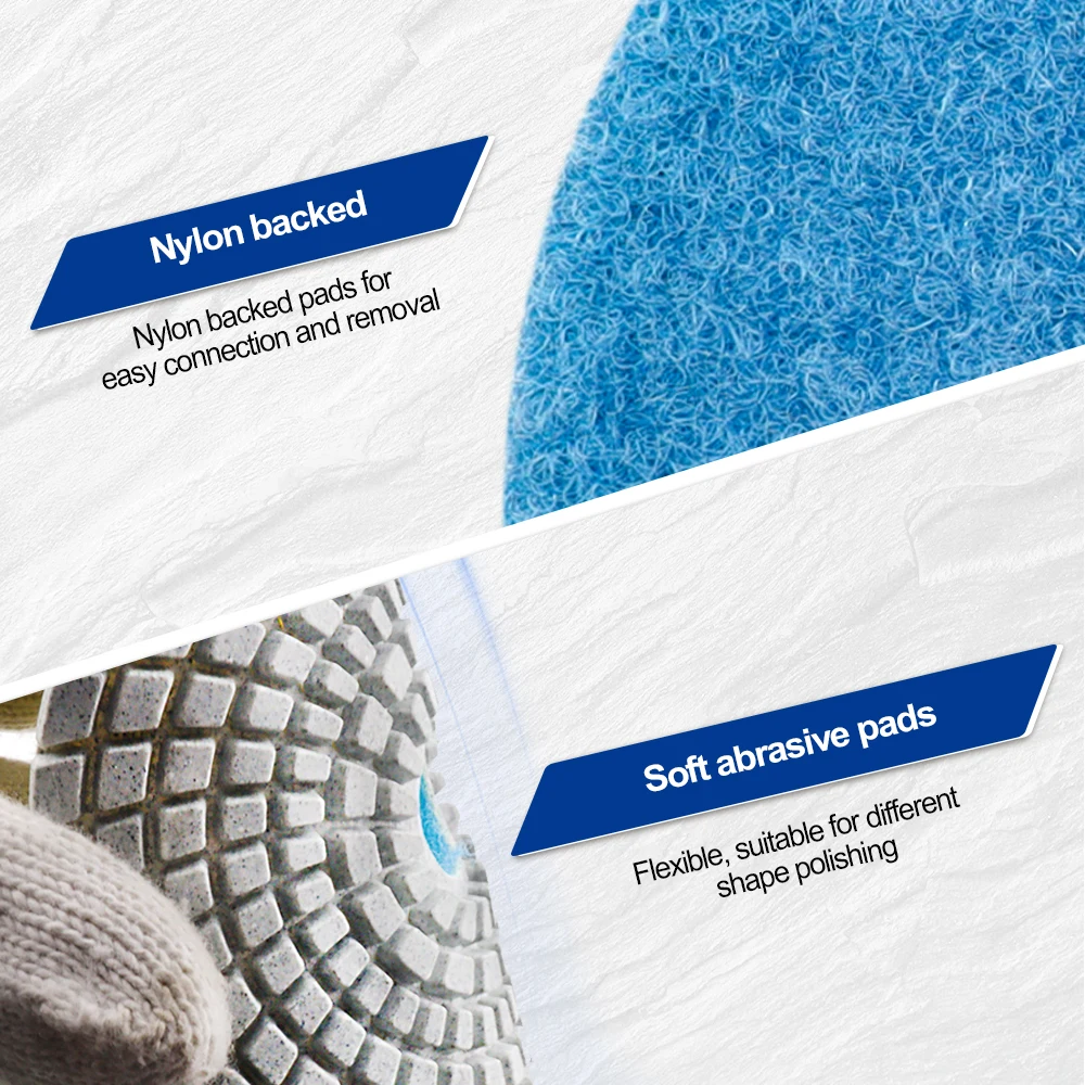 SHDIATOOL 6pcs 4 "#400 disco abrasivo per pietra diamante cuscinetti per lucidatura flessibili piastrella in ceramica legame bianco nessun colore dissolvenza disco abrasivo